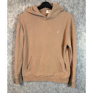 ZYIA Active Womens Long Sleeve Oversized Tan Soft Pullover Hoodie - Small